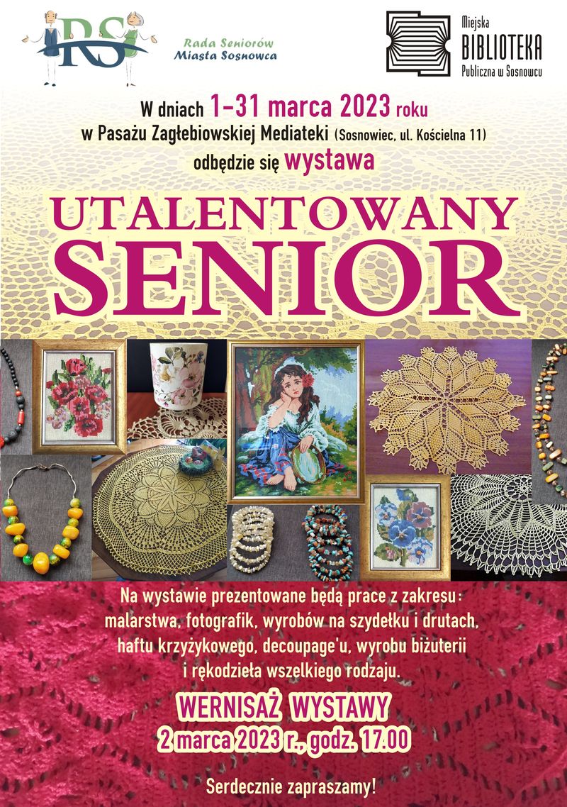 „Utalentowany senior” – wystawa w Zagłębiowskiej Mediatece [1-31.03.2023]